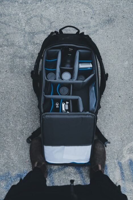 a backpack with compartments for electronics