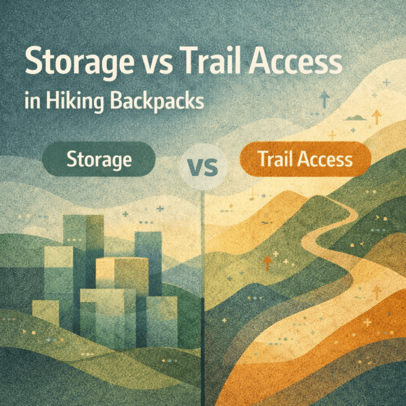 Storage vs Trail Access in Hiking Backpacks